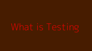 what-is-testing